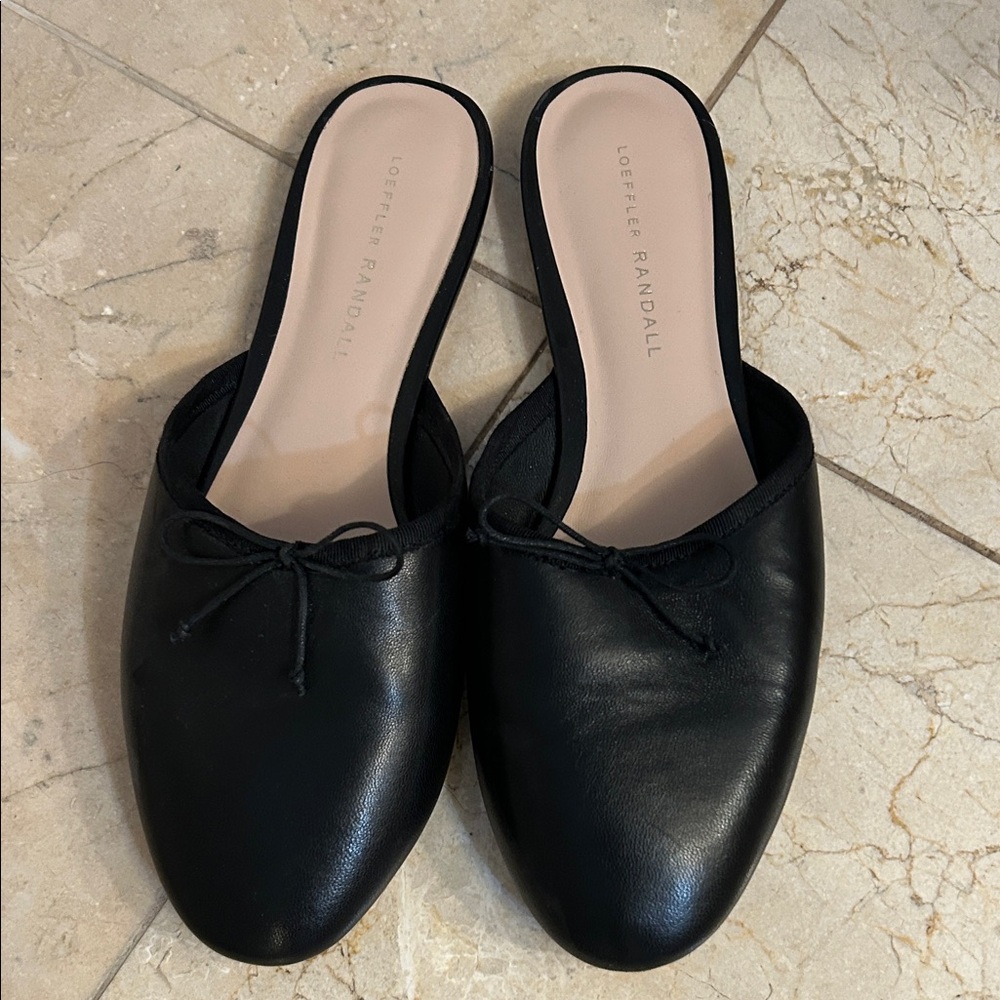 Loeffler Randall Black Leather Mules